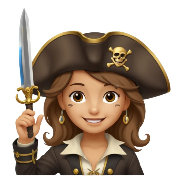cute pirate girl saluting as though to say "aye aye captain!" sticker