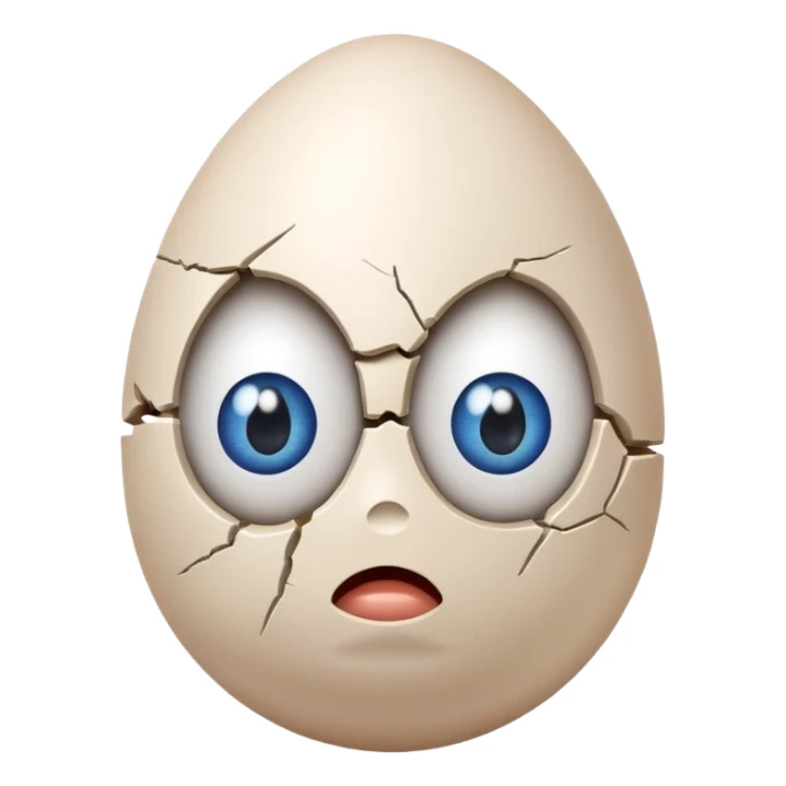 egg emoji with eyes looking confused sticker