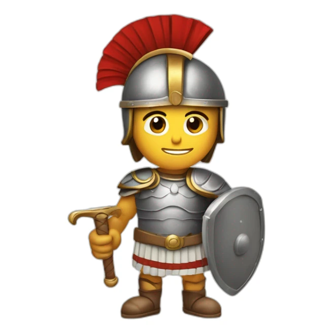 Late roman empire legionaire with gladius sword and oval shield sticker