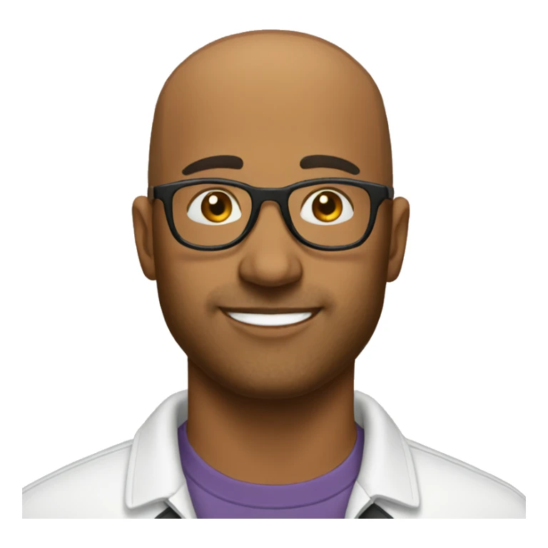 brown man with glasses bald man with glasses sticker