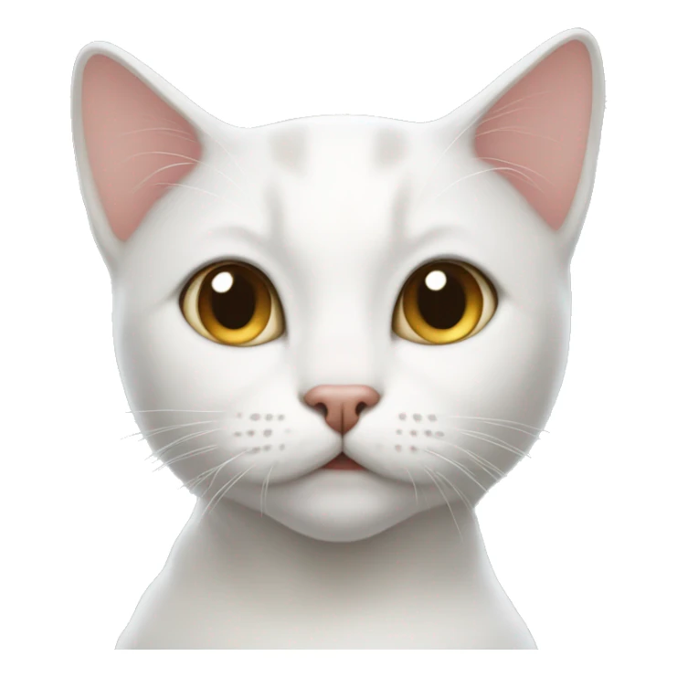 Shorthair white cat sticker