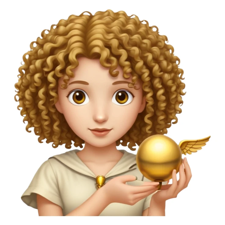 Curly girl with snitch sticker