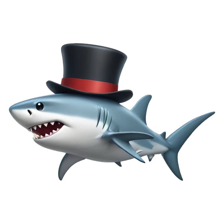 Shark with a top hat sticker