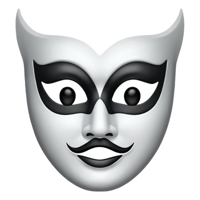 Create this emoji : 🎭 but in White and black and gray sticker