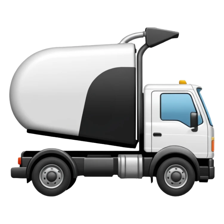 Camión volquete en 2d, en blanco y negro y descargando la carga sticker