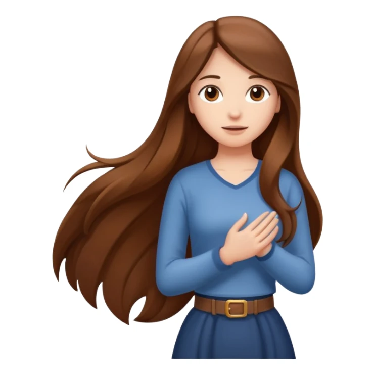 girl with long hair reaching her waist sticker