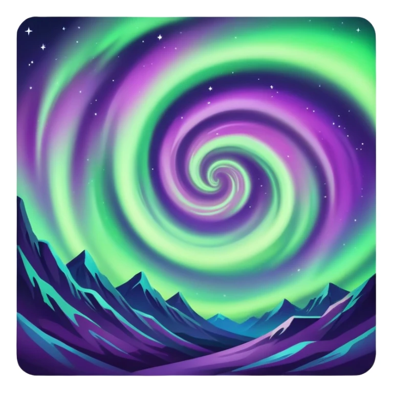 northern lights in the night sky sticker