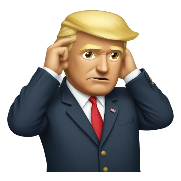 trump holding his ear  sticker