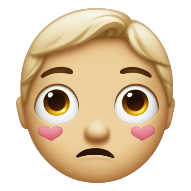 Emoji with heart eyes but sad face  sticker