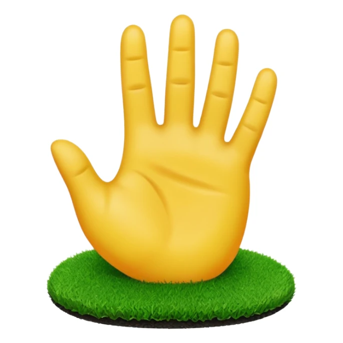 an emoji hand touching green turf  sticker