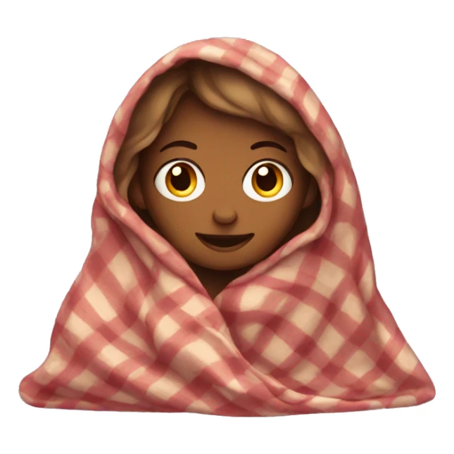 a girl covered in a blanket sticker