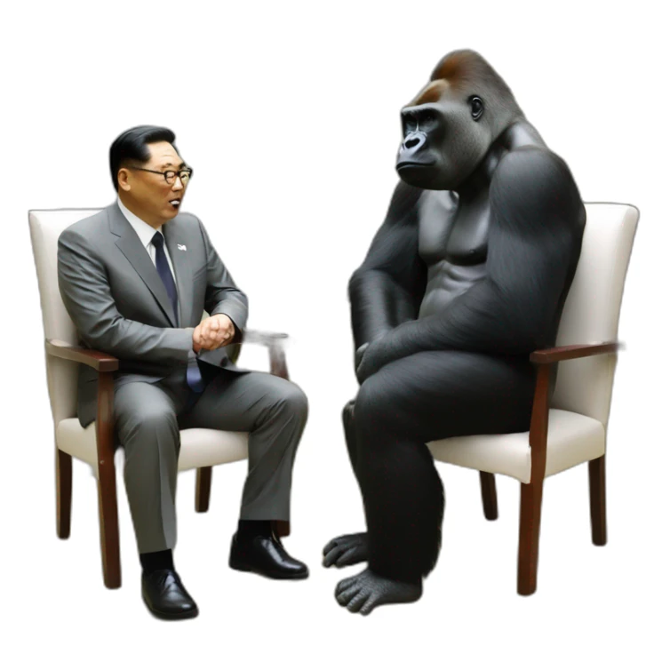 Gorilla meeting Kim yong un sticker