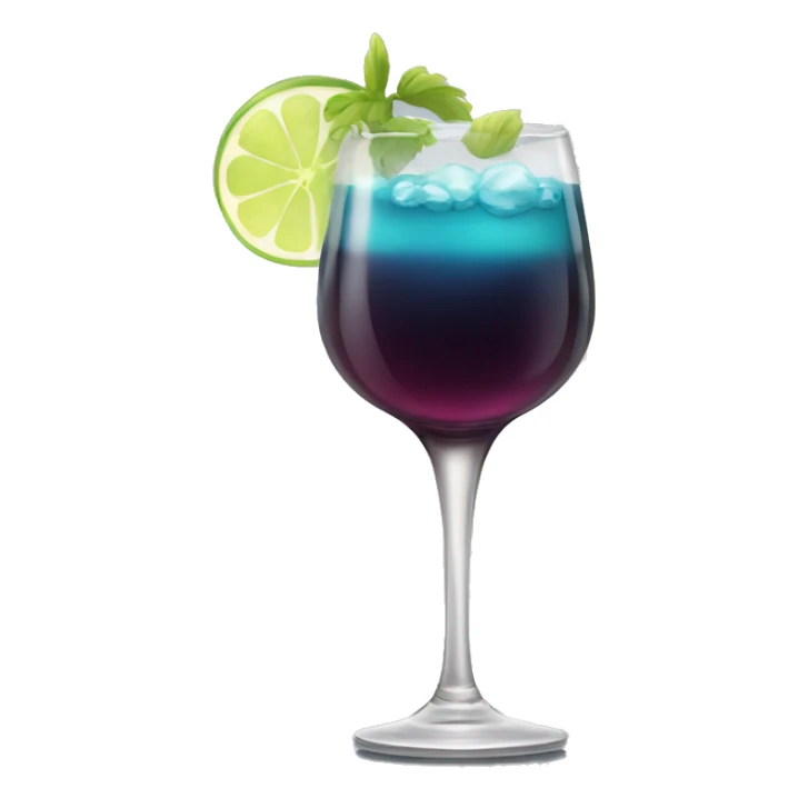 Un verre de vin rempli d’un coktail avec glaçons sticker