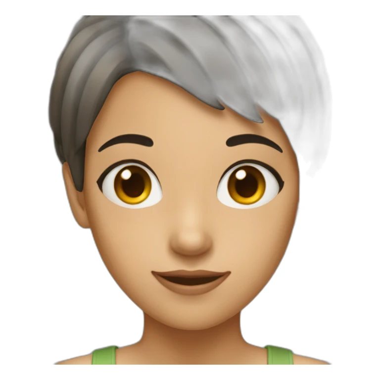 A girl with very short hair sticker