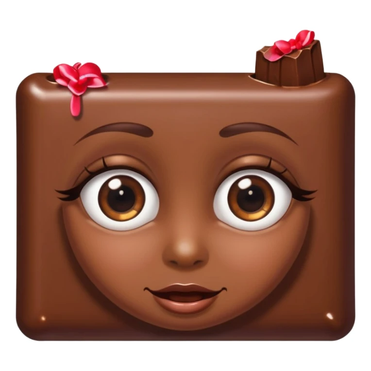 chocolate with eyes and earrings sticker