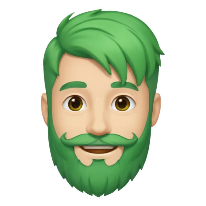 green hair and beard man sticker