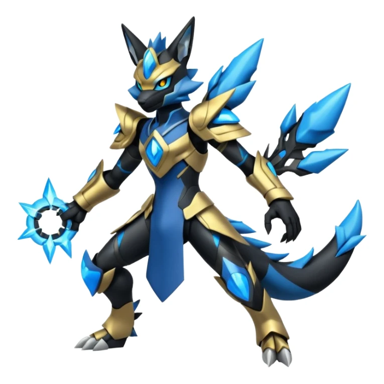 Edgy futuristic Zeraora-Zekrom-Lucario-fusion sticker