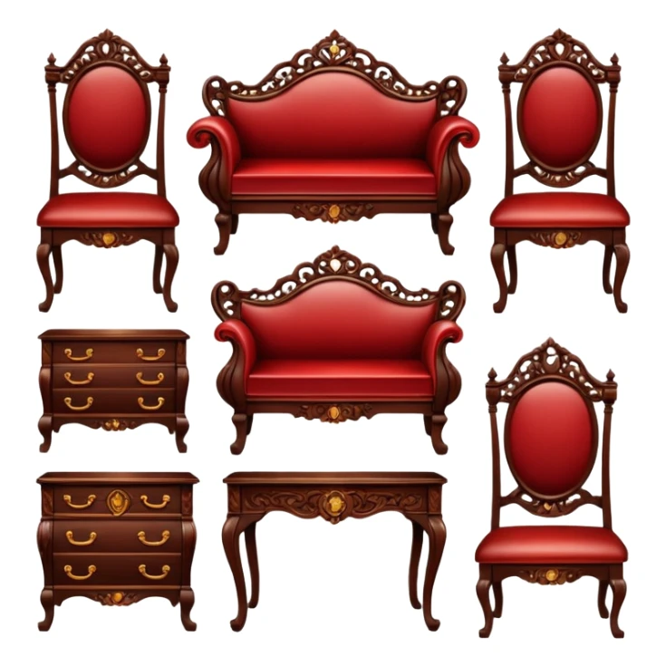 fancy wooden furniture set sticker