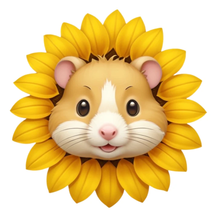 A sunflower with a hamster face 🌻🐹 sticker