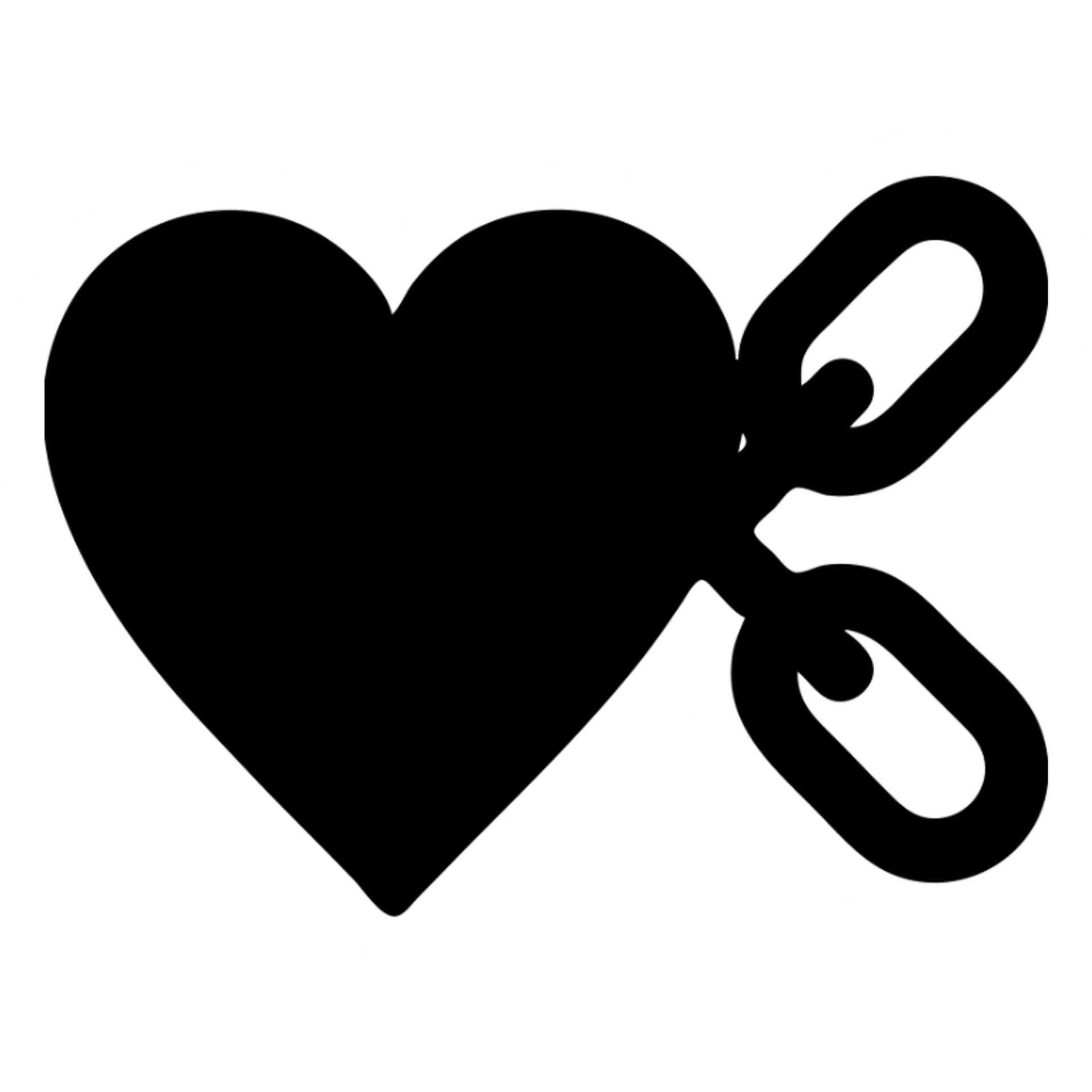 Black heart with chain attached sticker