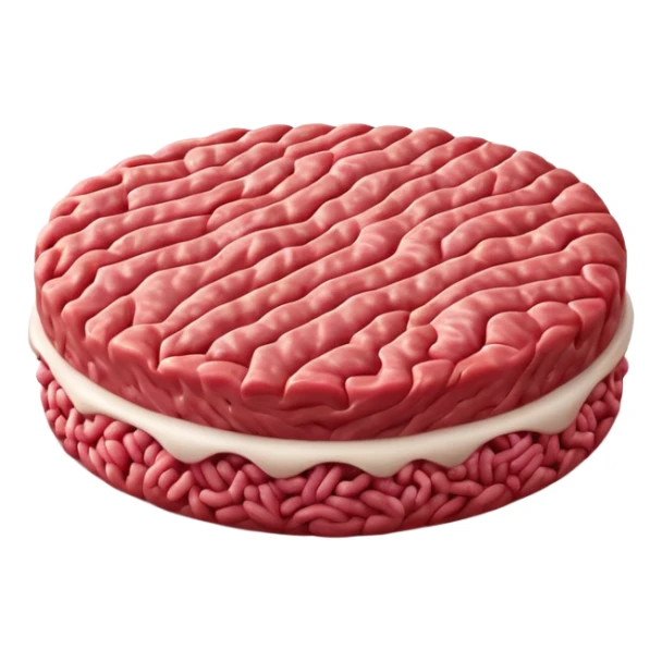 raw ground meat object icon, fresh minced beef, 3D cartoon, mobile game icon style, clean background, soft shadow, no text, no watermark
 sticker