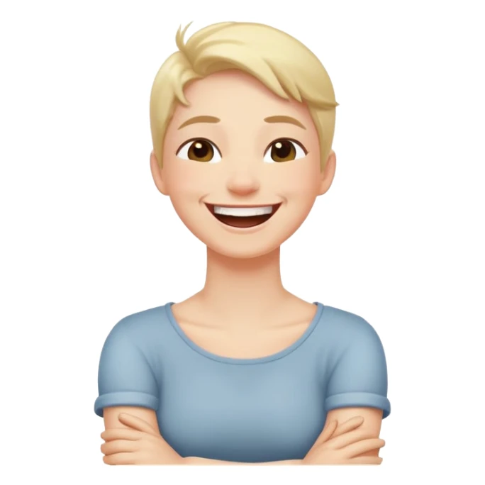 person arms crossed on there neck laughing sticker