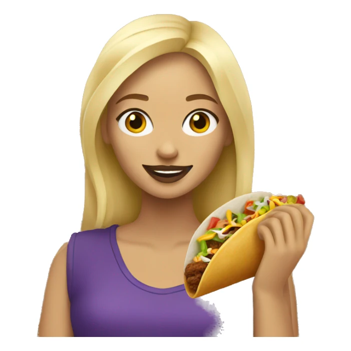 blonde girl eating taco bell sticker