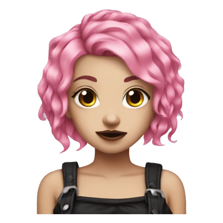 Pink hair goth girl sticker