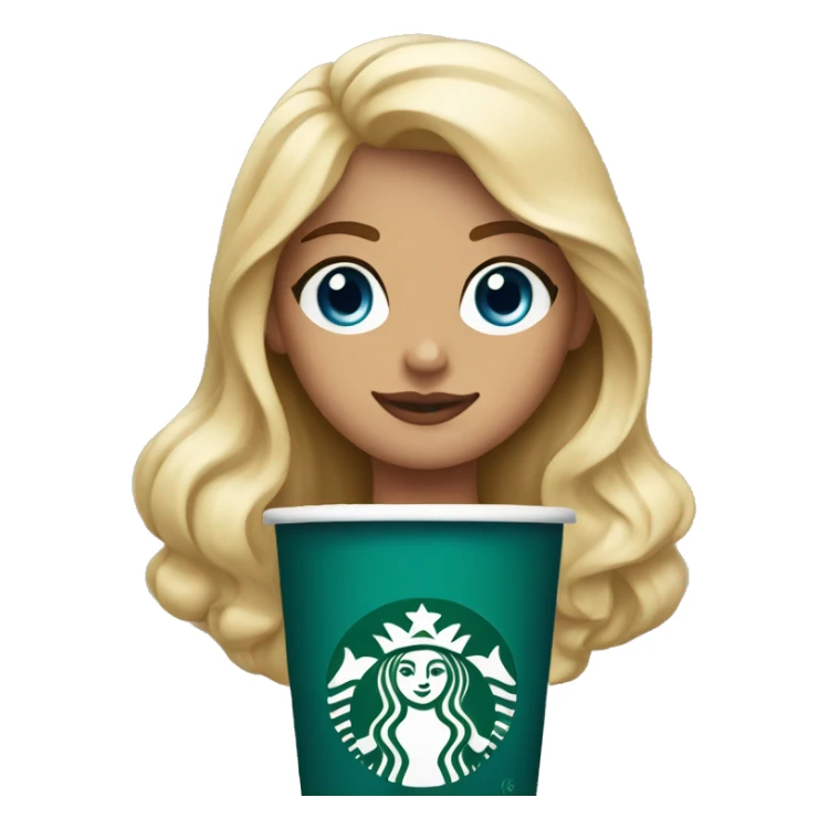 Starbucks cup drink with blonde girl blue eyes  sticker