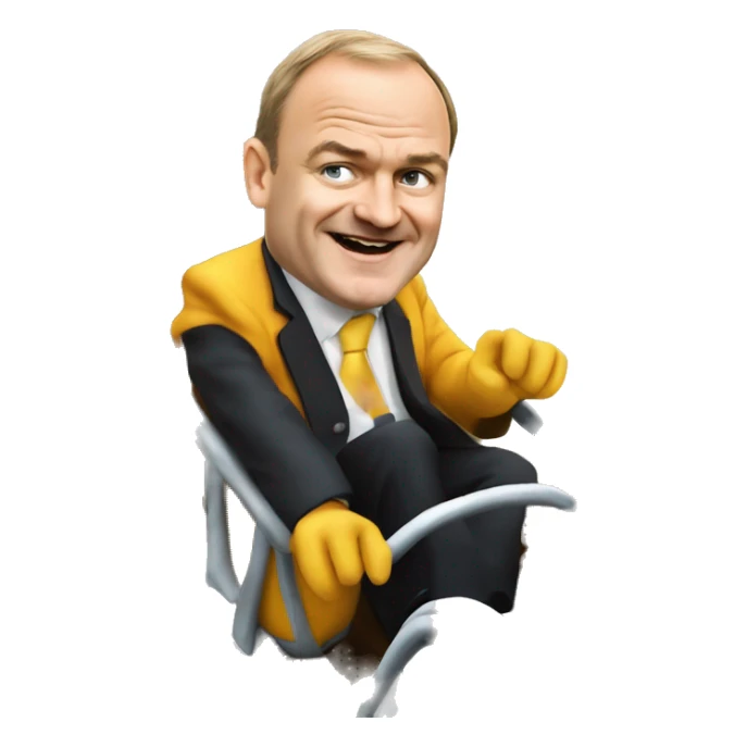 Liberal Democrat leader Sir Ed Davey MP on a rollercoaster sticker