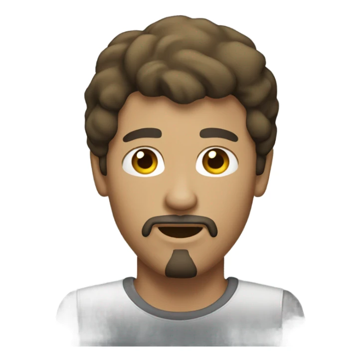 Light skin brunette guy with goatee and mullet sticker