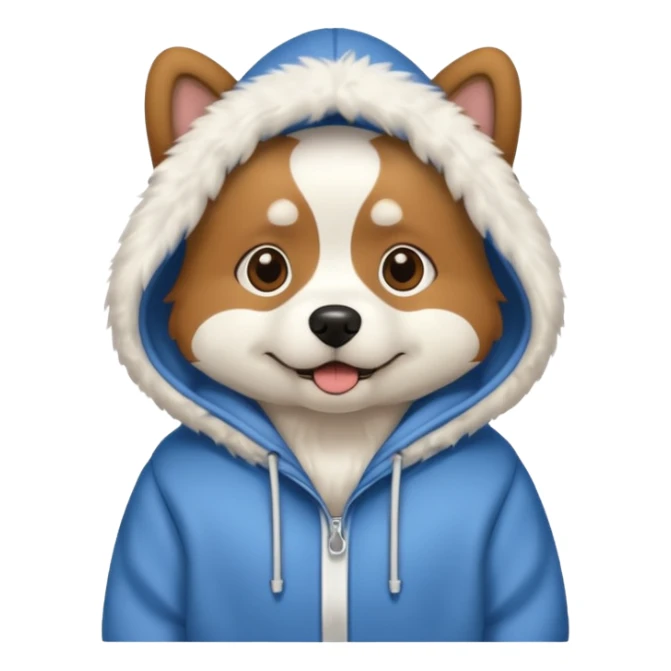 The dog wearing a hoodie sticker