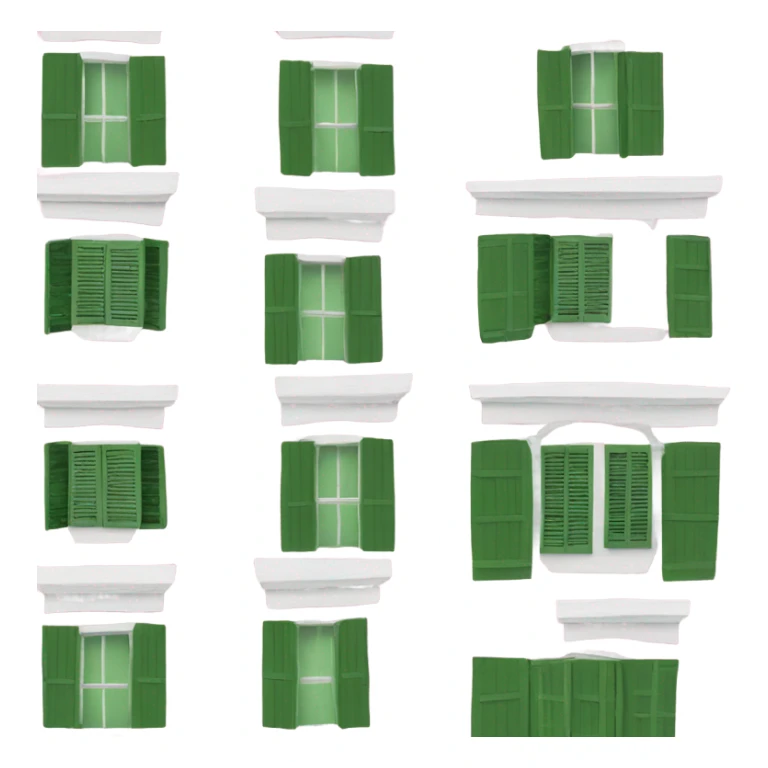 Small Pink Bermuda house white roof green shutters sticker