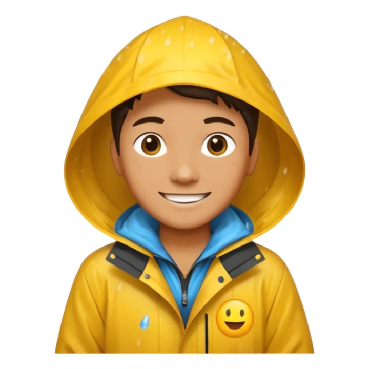create a realistic emoji of a weather situations with a logistic worker in it, sun, rain, snow sticker