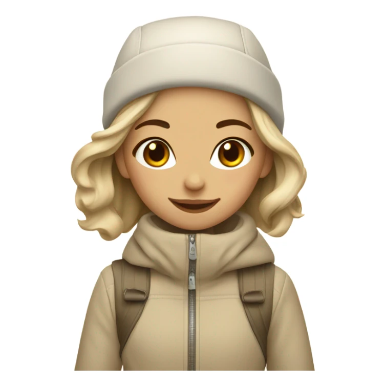 stylish girl on a beige color skis sticker