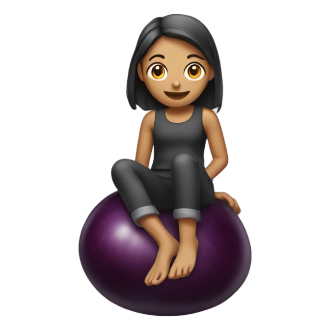 Girl sitting on eggplant sticker