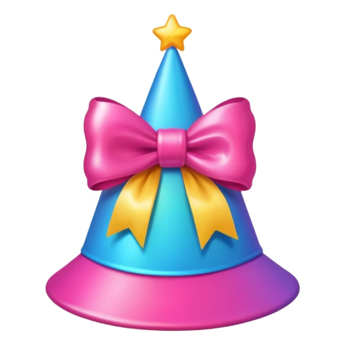birthday hat with a bow, neon colors sticker