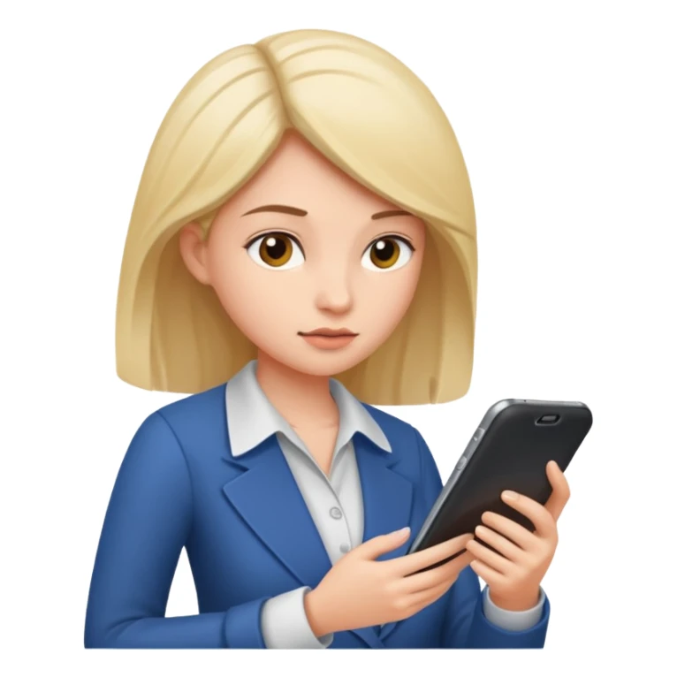 same woman but leaving documents to phone sticker