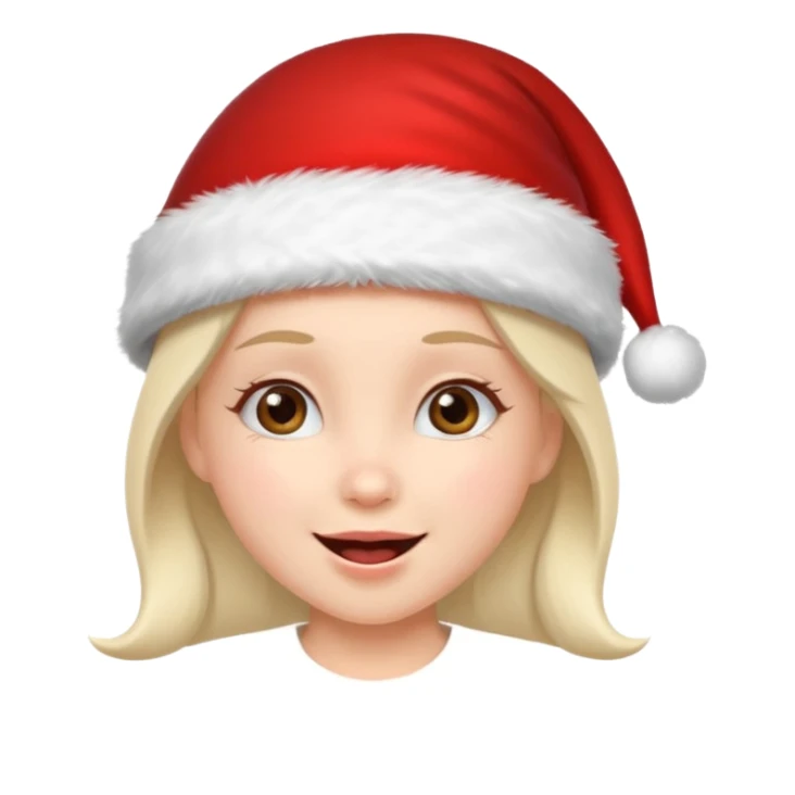 holiday girl mood wearing santa hat sticker