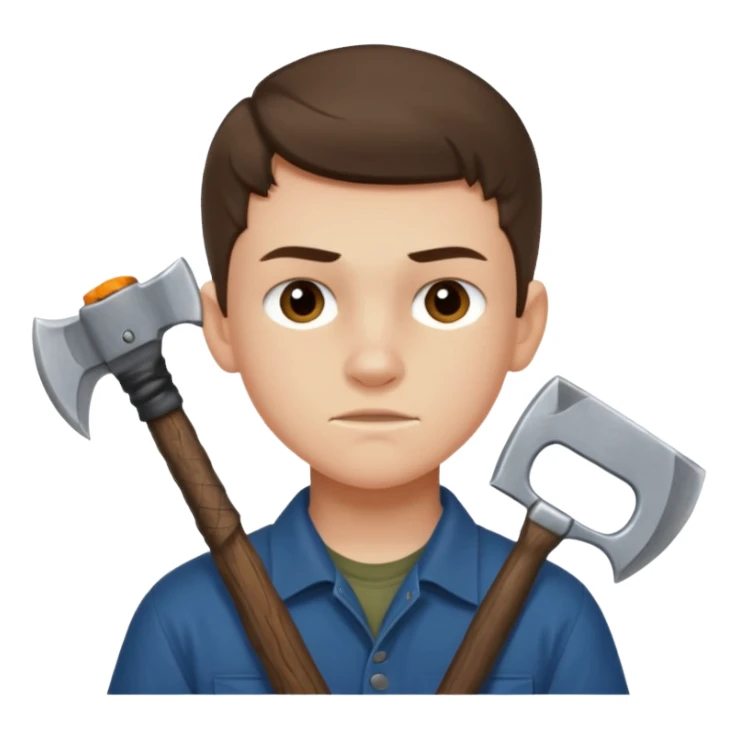 13 y/o Brian robeson at the beginning of Hatchet
determined, has hatchet, self-reliant, observant survivalist sticker