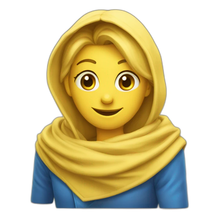 gelbes Herz mit blauem Schal sticker