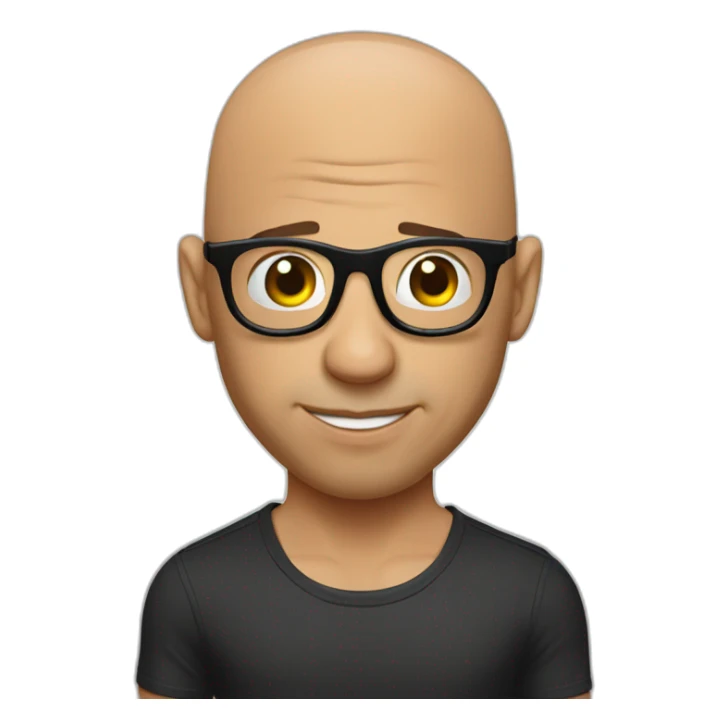 skinny vin diesel whith round glasses sticker