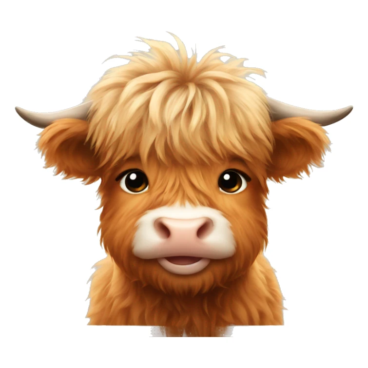 Cute Fluffy Highland cow baby sticker