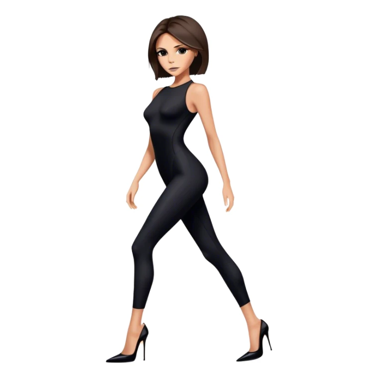 Victoria Beckham black bodysuit wearing black heels sticker