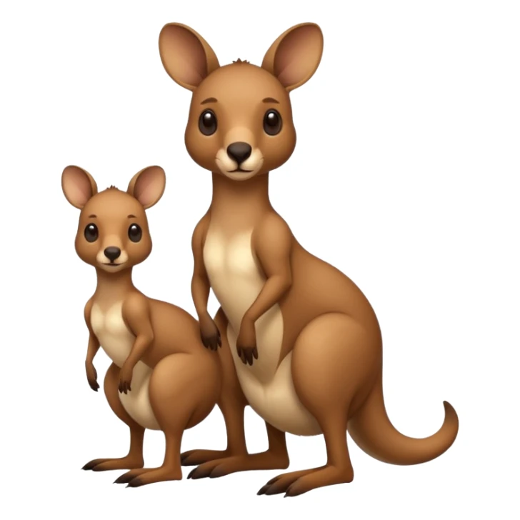 A kangaroo which has its baby kangaroo in its pouch(marsupium) sticker