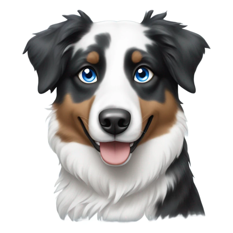 Black and white Australian shepherd dog with blue eyes  sticker
