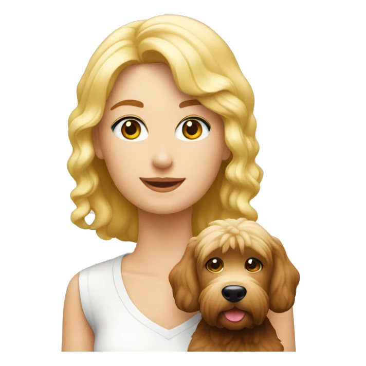 Paar blond und rothaarig mit braun weißen Pudel sticker