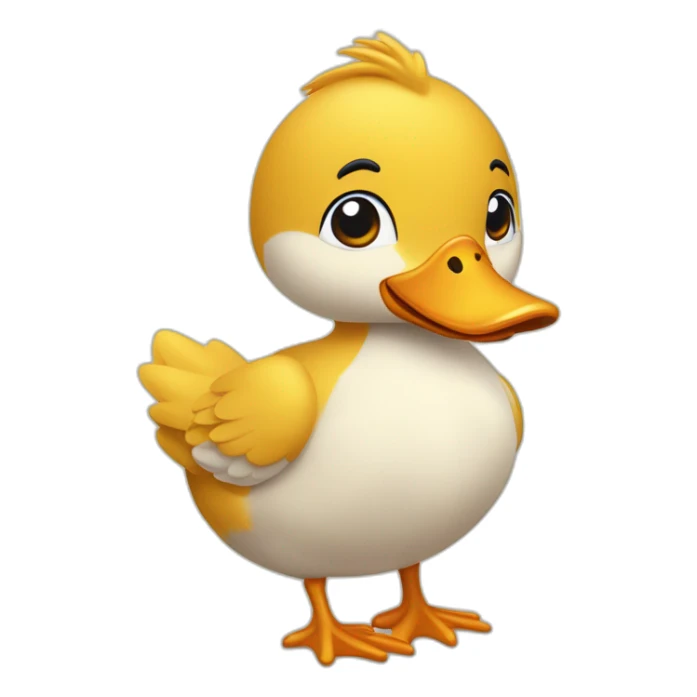 Un canard tenant la main d’un poussin sticker