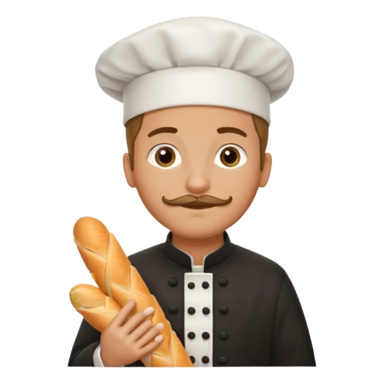 french chef with baguette and keyboard sticker