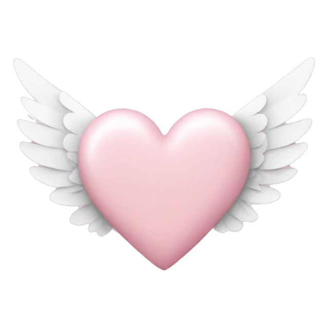 pastel pink heart with white wings sticker